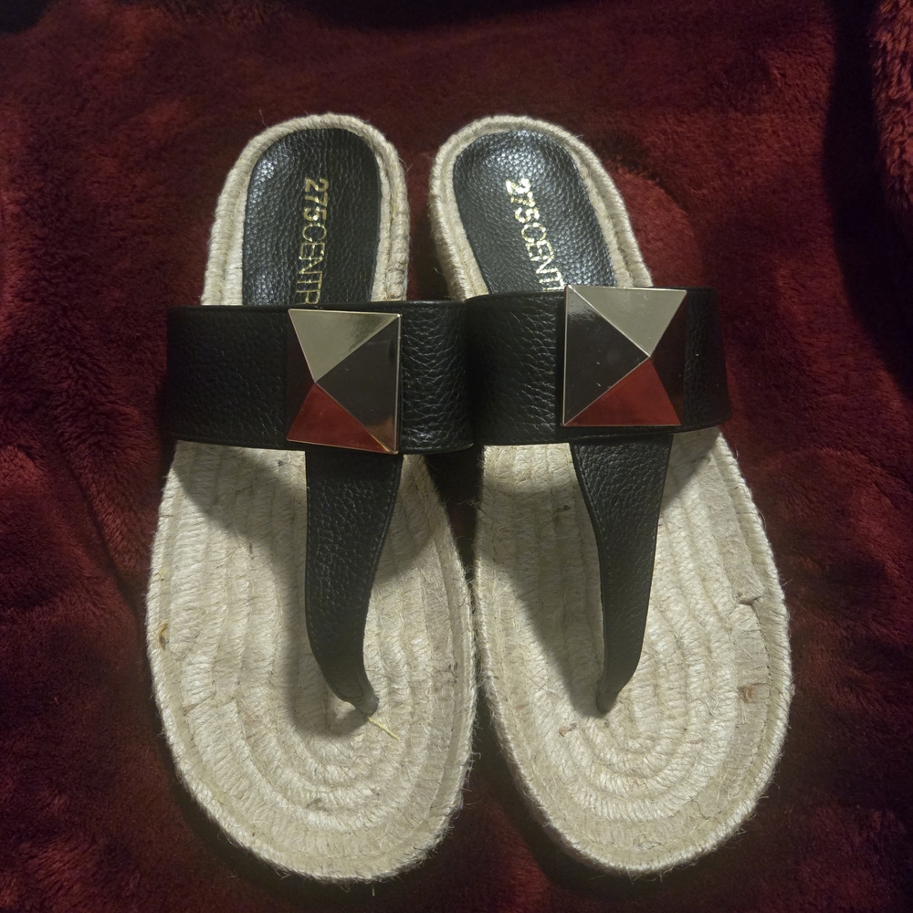 275 Central Black Espadrille Sandals - Picture 4 of 12